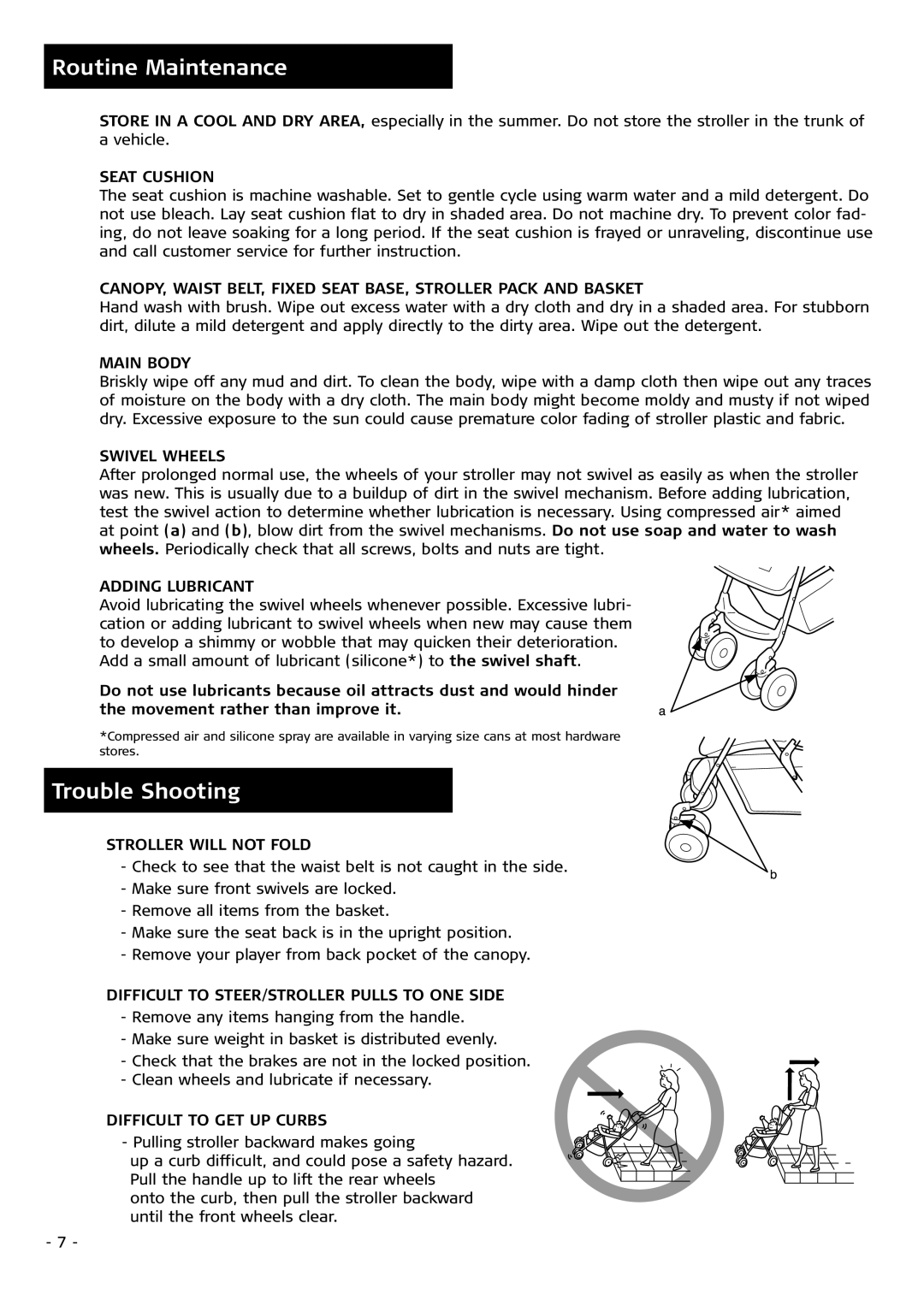 Combi 7040 Series instruction manual Routine Maintenance, Trouble Shooting 