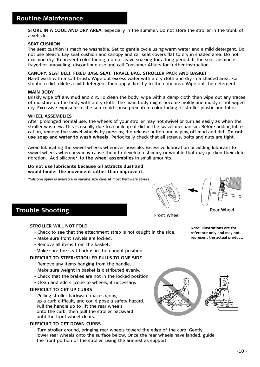 Combi 7735 instruction manual Routine Maintenance, Trouble Shooting 