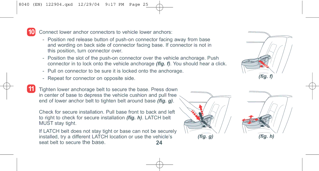 Combi 8040 instruction manual Repeat for connector on opposite side, Fig. f 