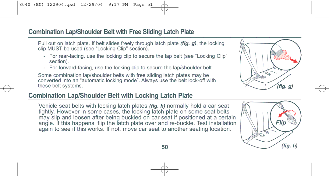 Combi 8040 instruction manual Combination Lap/Shoulder Belt with Free Sliding Latch Plate 