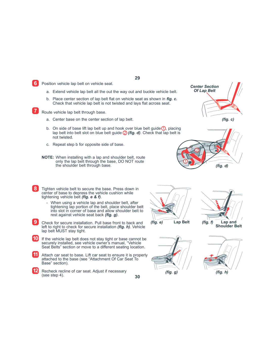 Combi 8045 instruction manual Center Section Lap Belt 