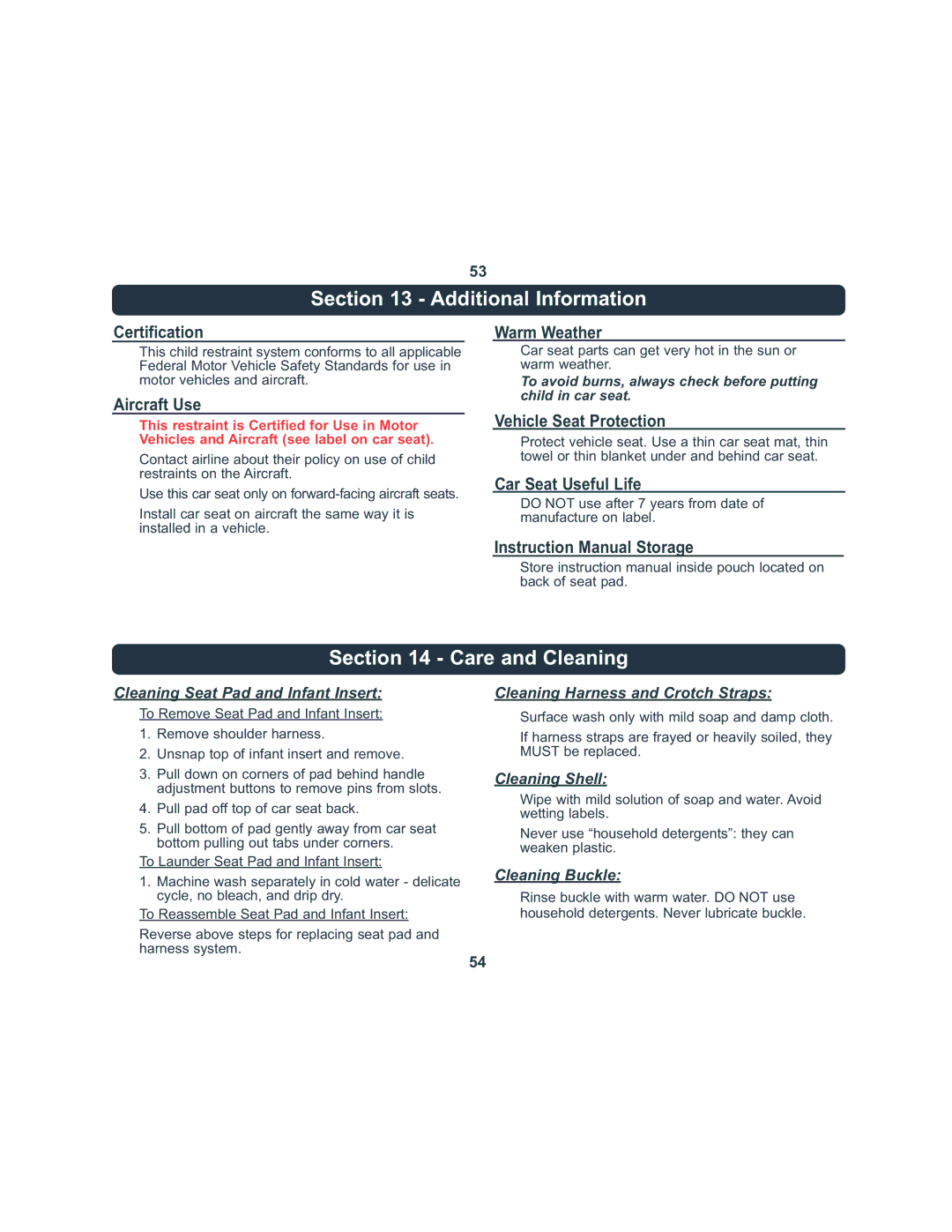 Combi 8045 instruction manual Additional Information, Care and Cleaning 