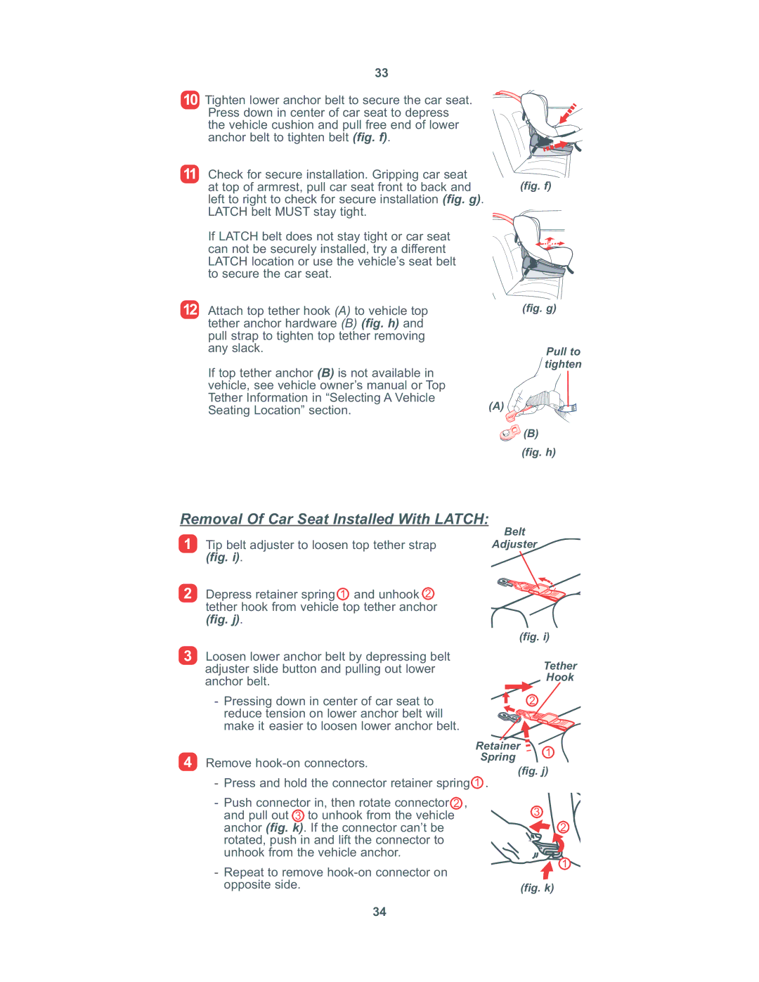 Combi 8100 instruction manual Fig. g Pull to tighten 