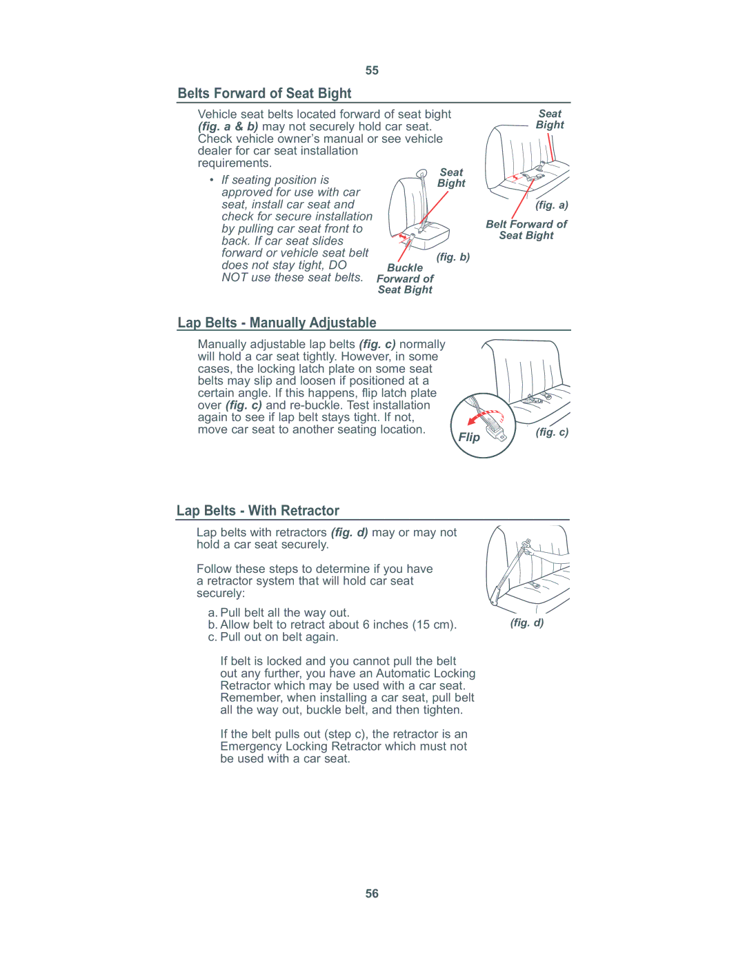 Combi 8100 instruction manual Belts Forward of Seat Bight, Flip 