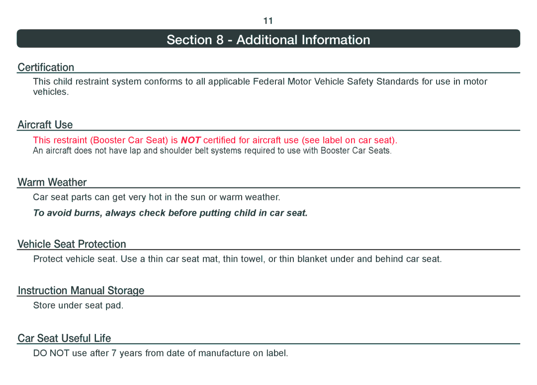 Combi 8820 instruction manual Additional Information, Certification 