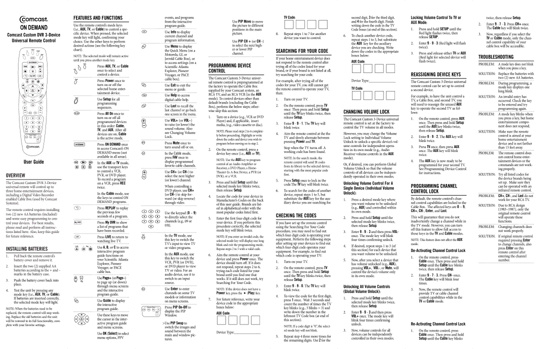 Comcast M1067A manual Overview 