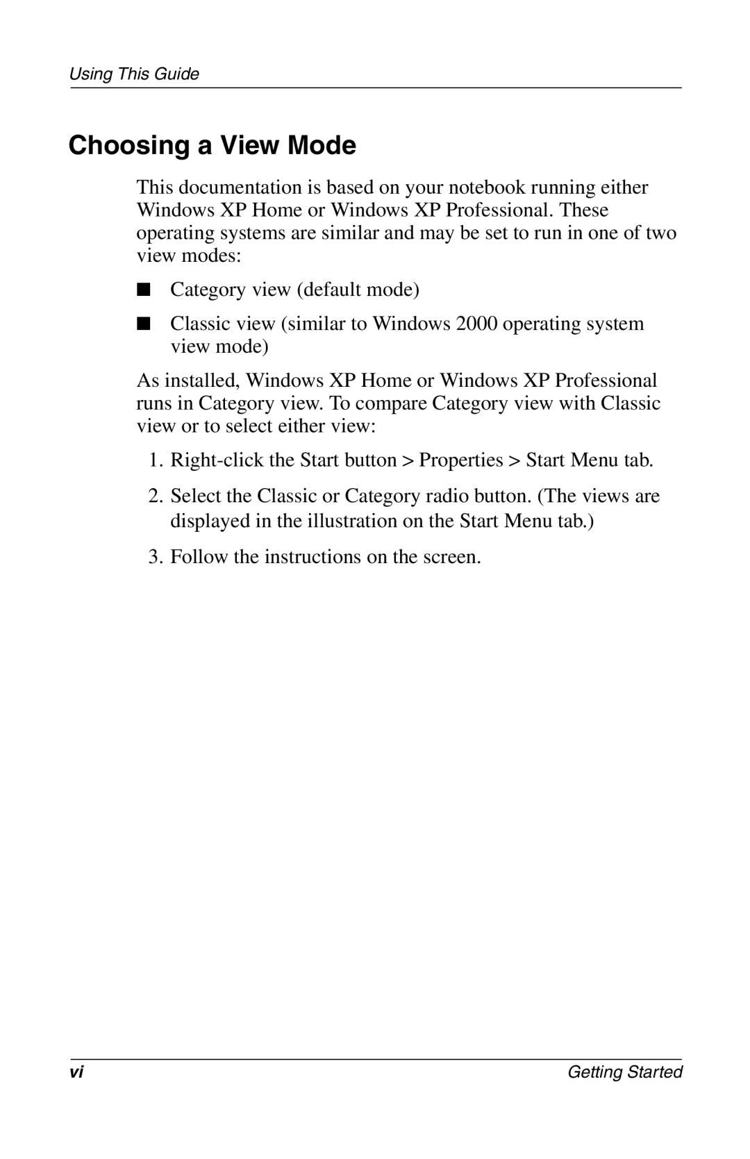 Compac Industries 272637-001 manual Choosing a View Mode 