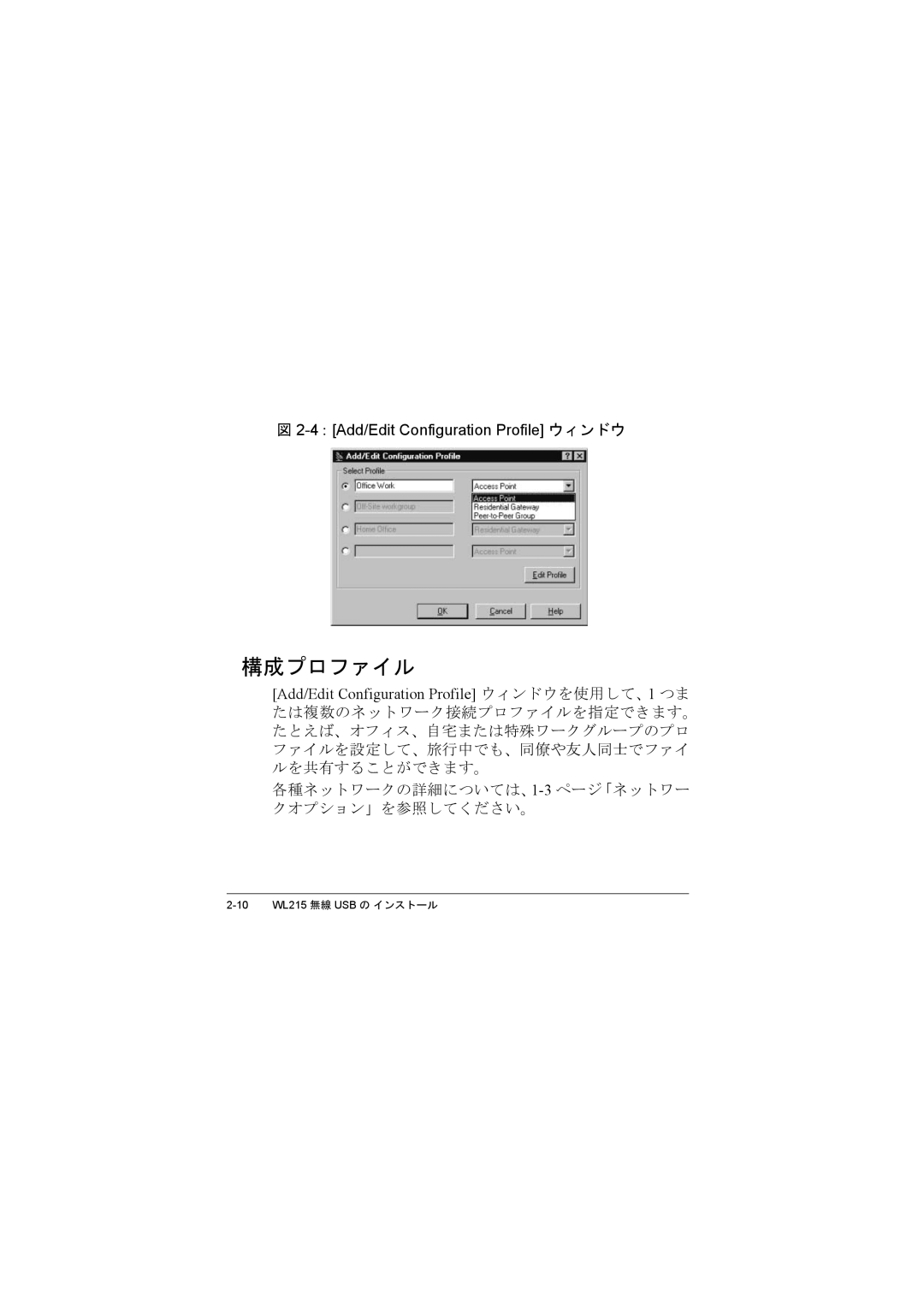 Compac Industries WL215 manual 構成プロファイル 