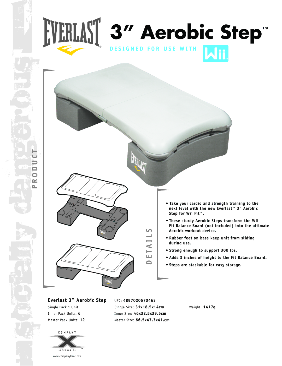 Company X Accessories 4897020570462 manual O D U C T I L S, Everlast 3 Aerobic Step 