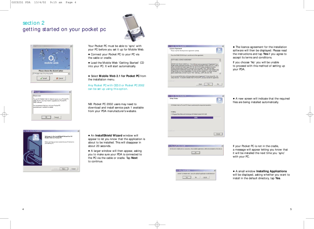 Compaq 02CS251 manual Getting started on your pocket pc 