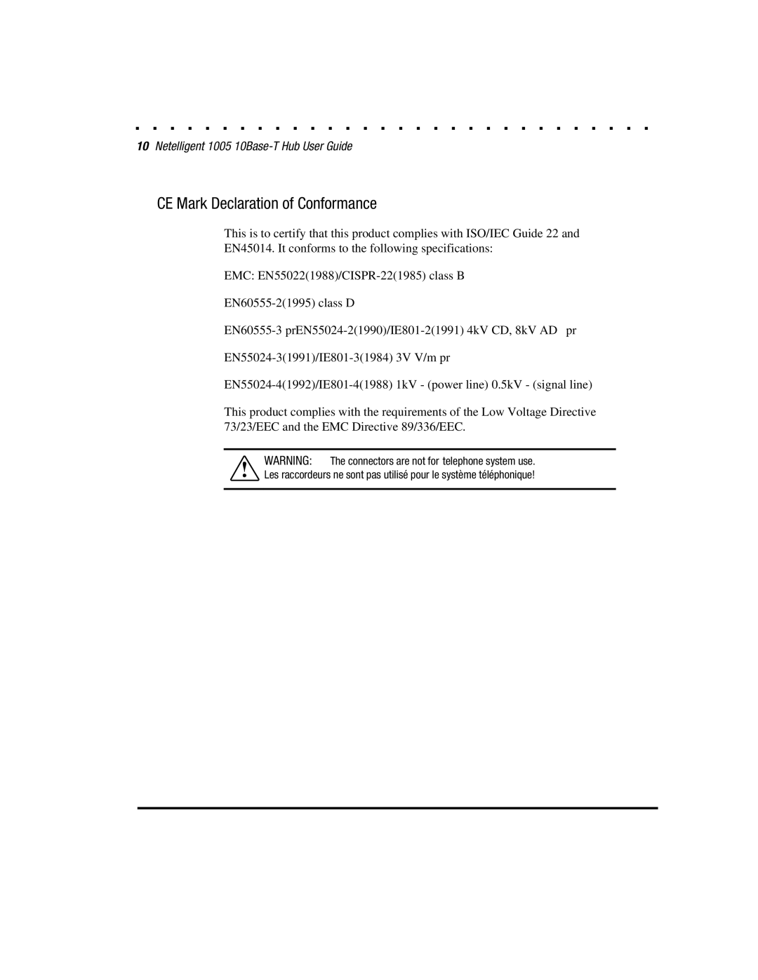 Compaq 1005 manual CE Mark Declaration of Conformance 