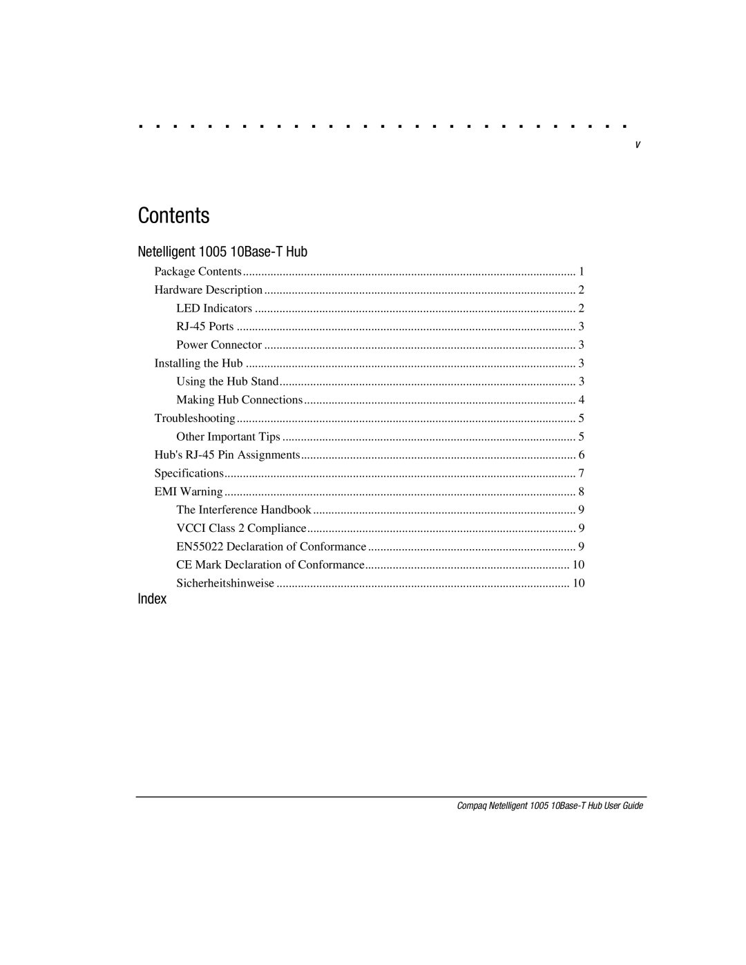 Compaq 1005 manual Contents 