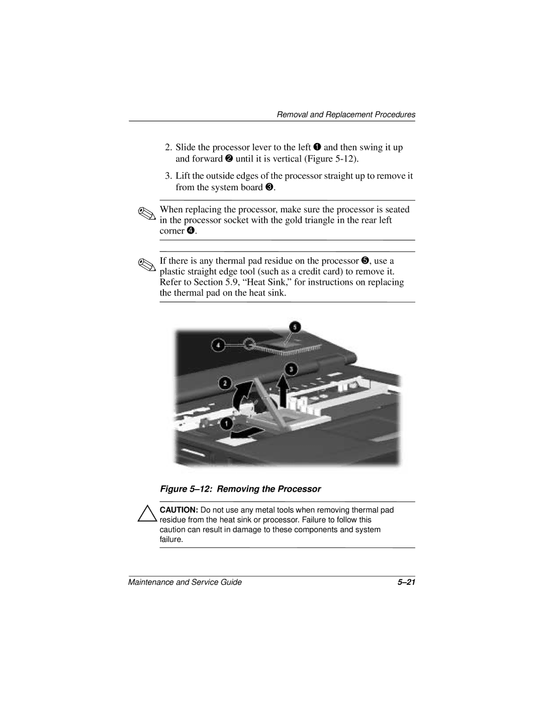 Compaq 110 manual Removing the Processor 