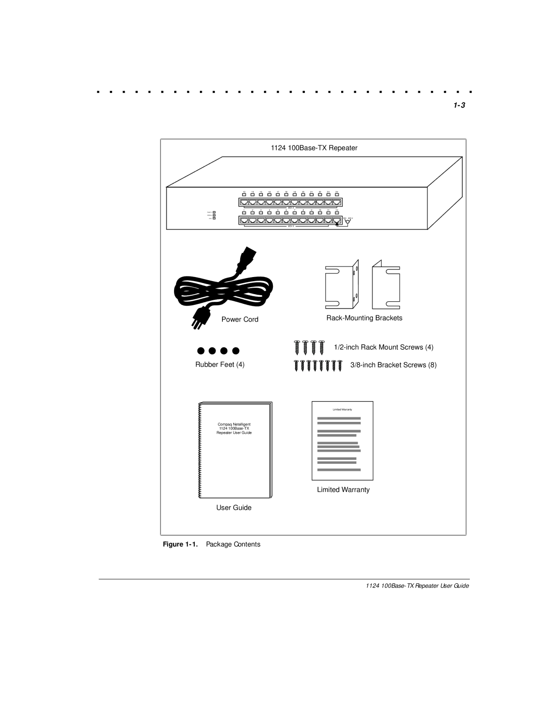 Compaq 1124 manual Package Contents 