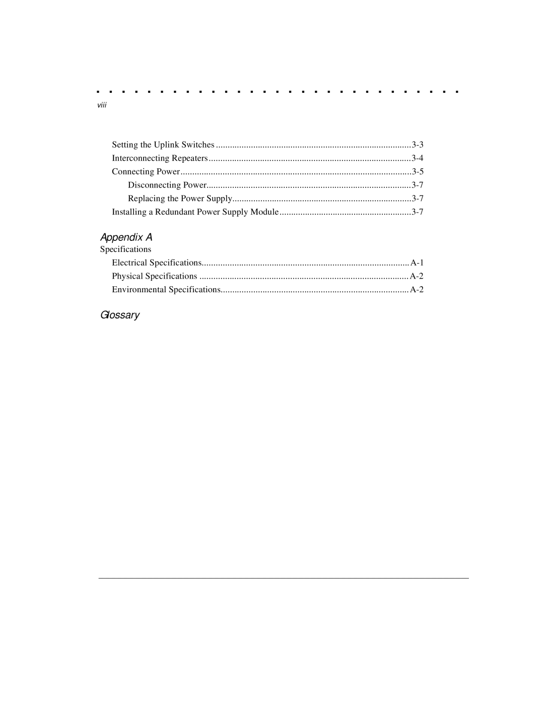 Compaq 1124 manual Appendix a, Viii 