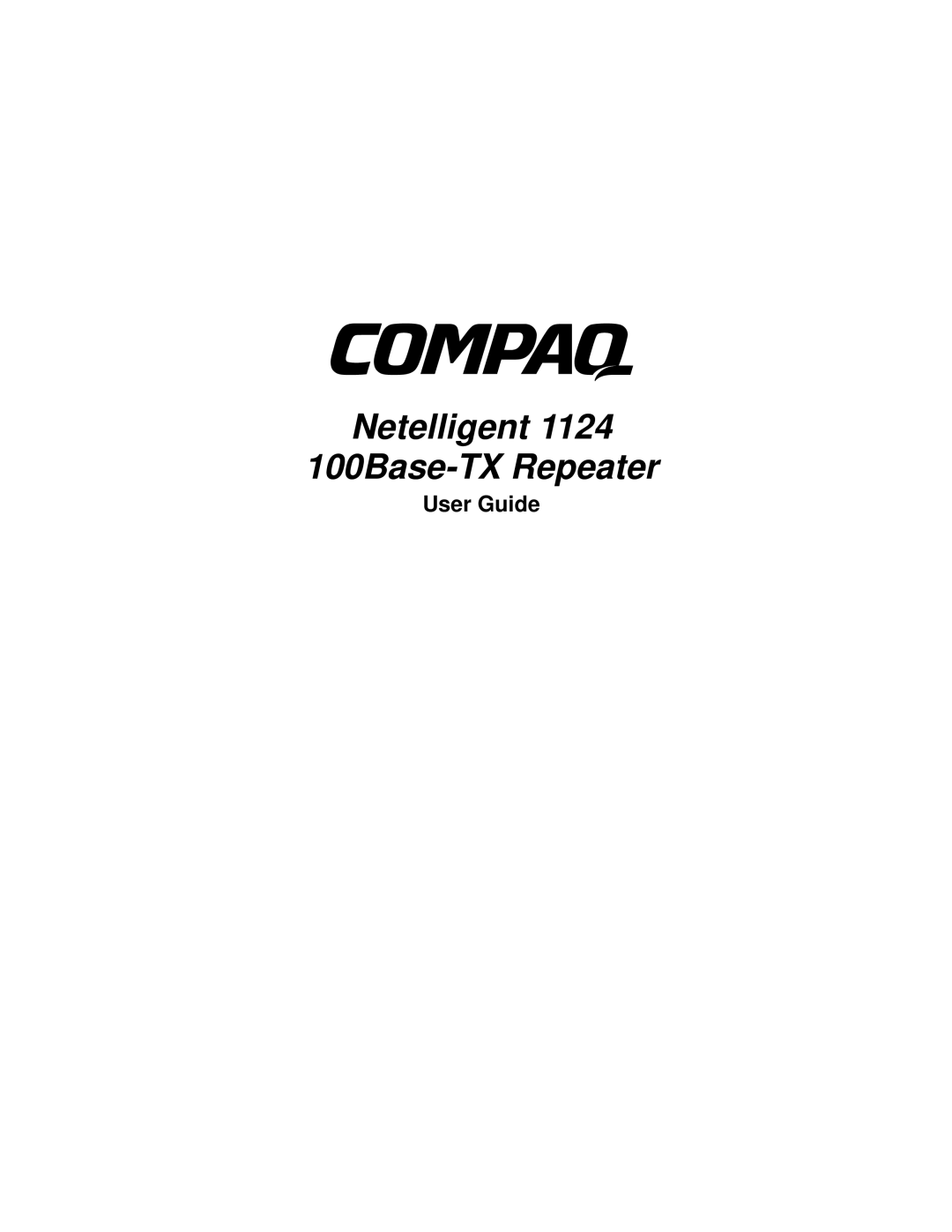Compaq 1124 manual Netelligent 100Base-TX Repeater, User Guide 