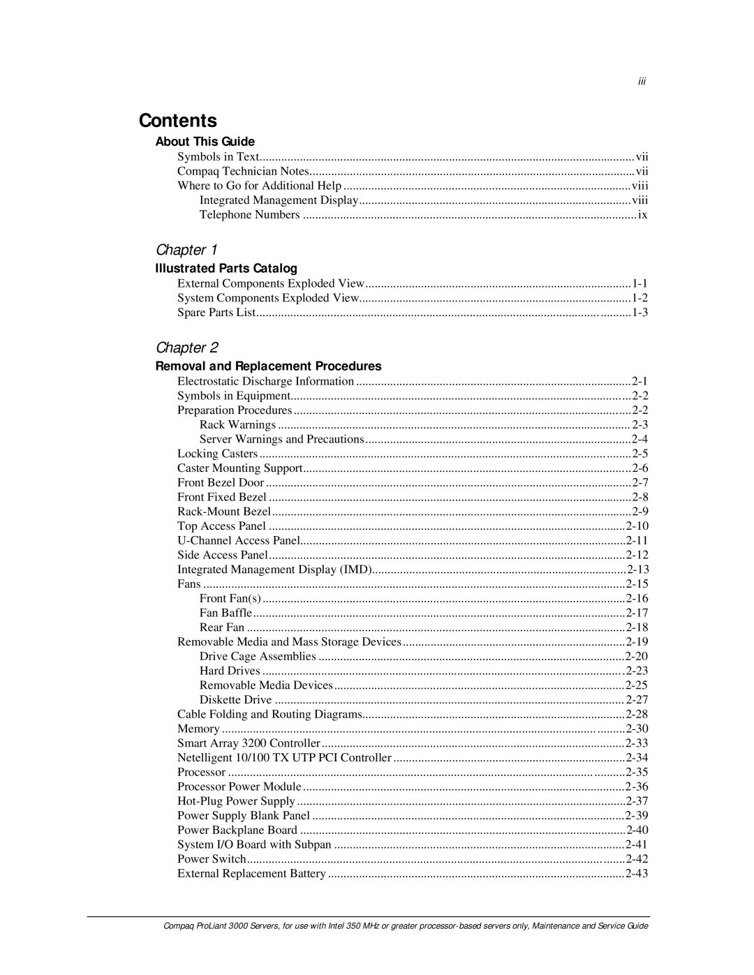 Compaq 113803-001 manual Contents 