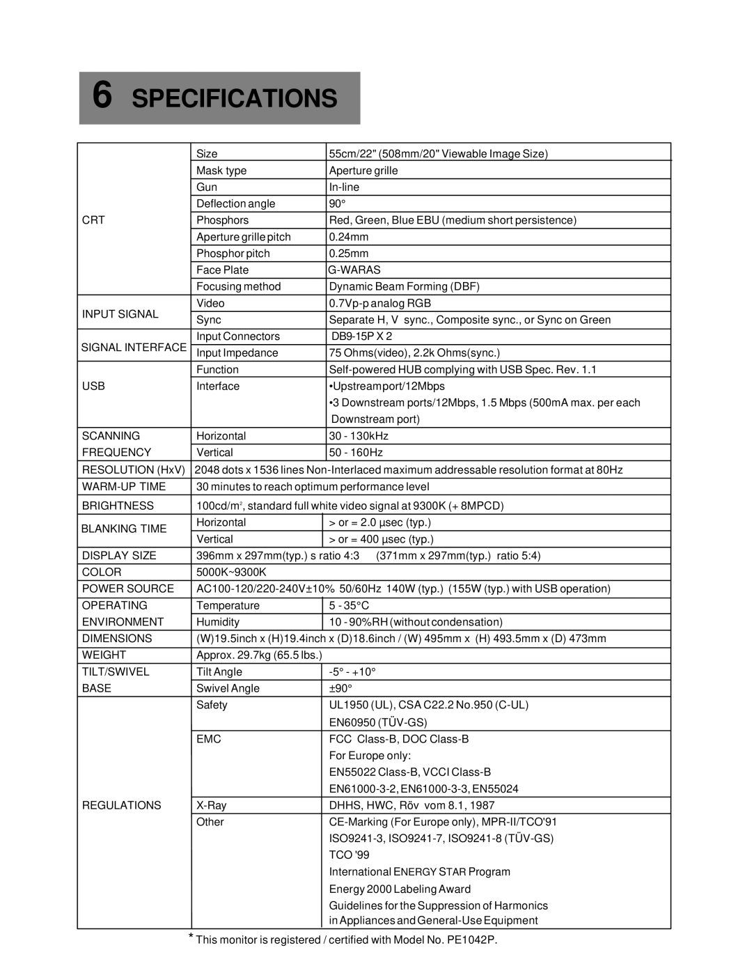 Compaq 1220 manual Specifications 