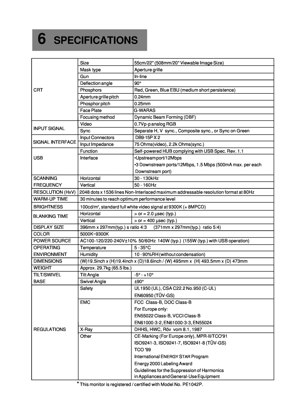 Compaq 1220 manual Specifications 