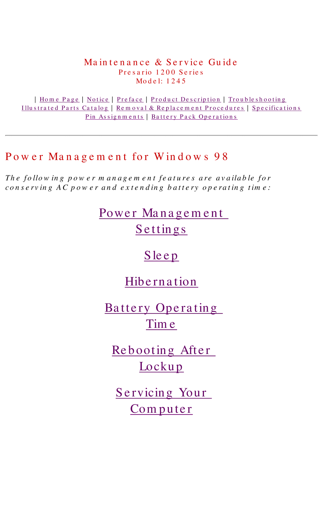 Compaq 1245 specifications Power Management for Windows 