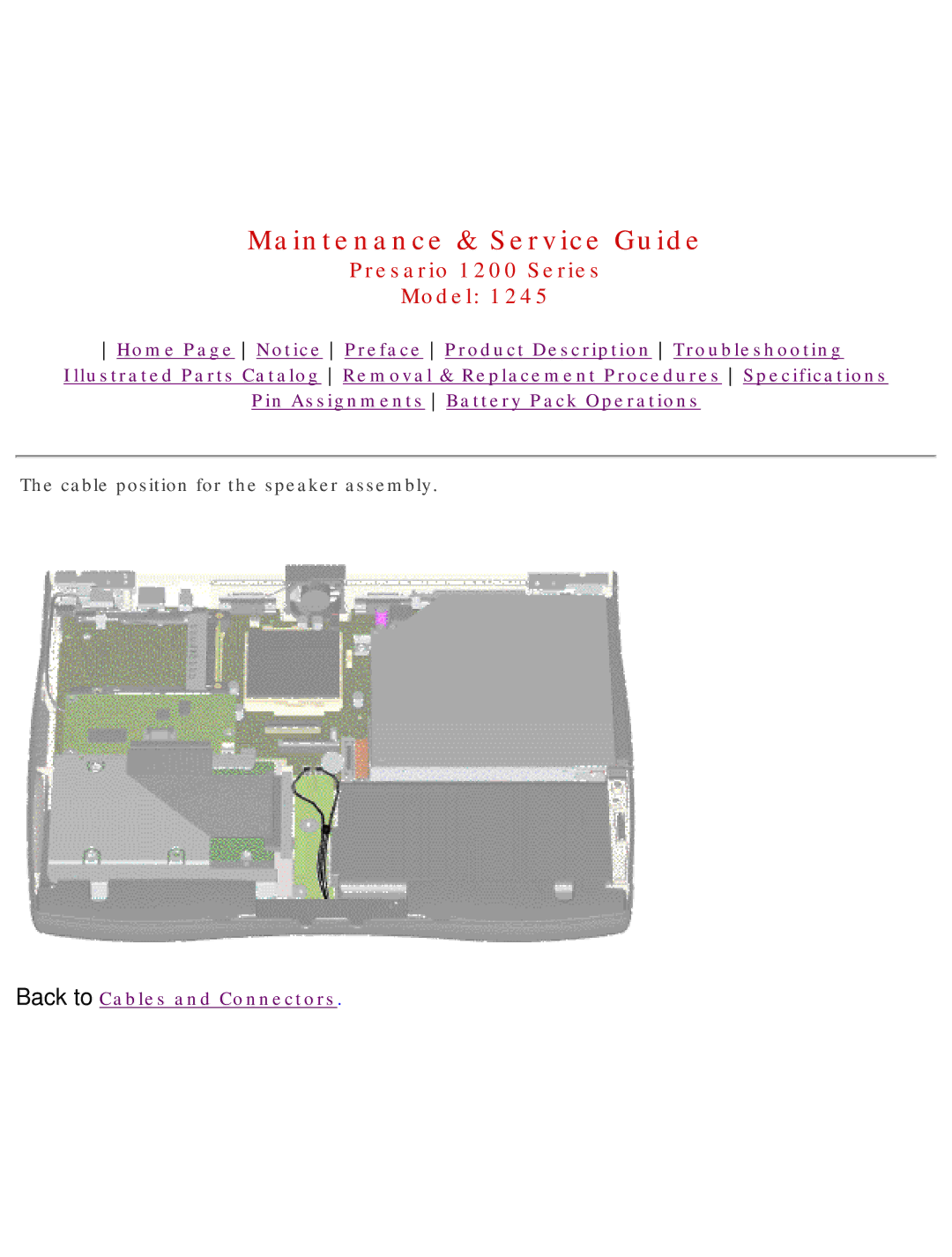 Compaq 1245 specifications Back to Cables and Connectors 