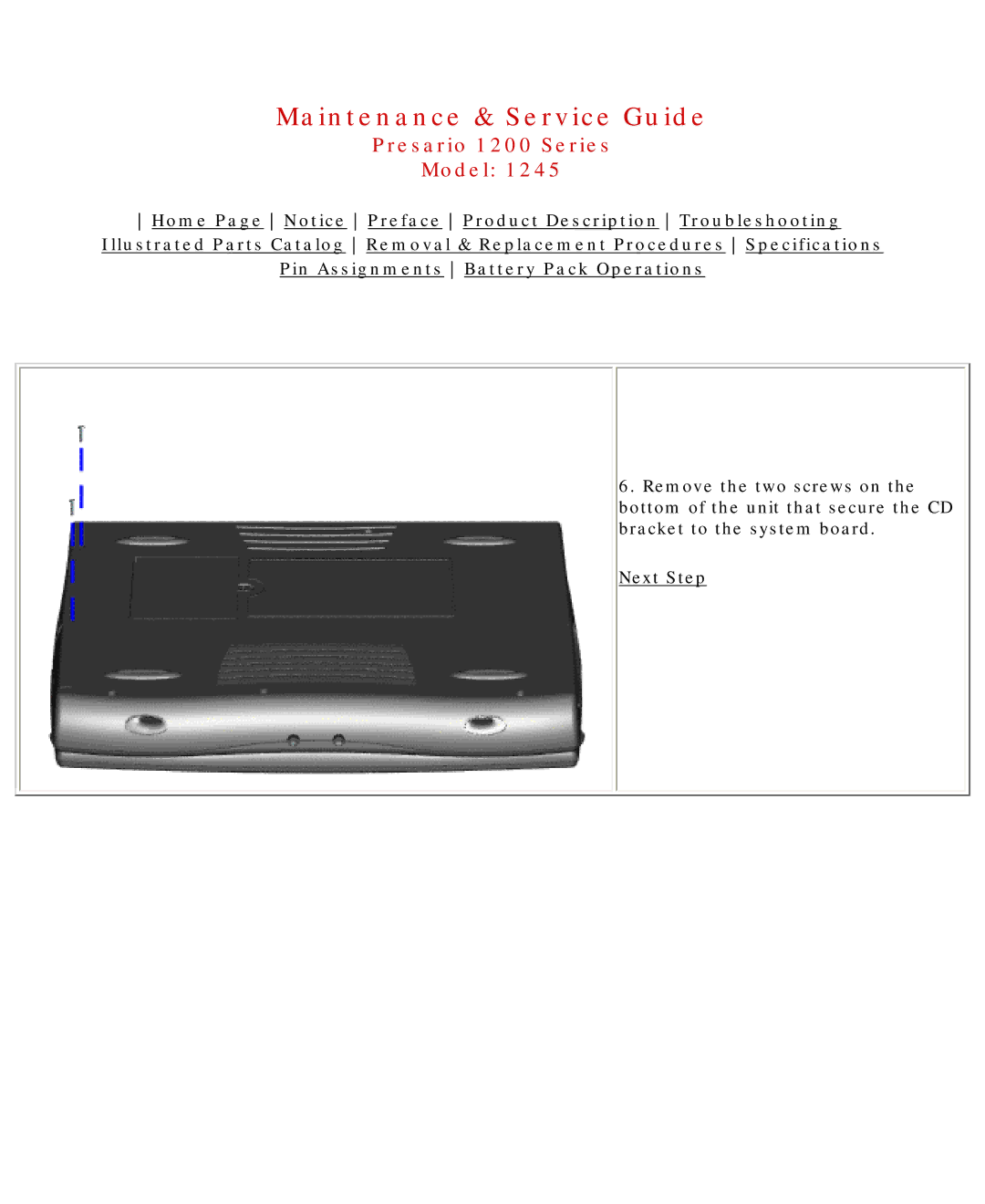 Compaq 1245 specifications Maintenance & Service Guide 