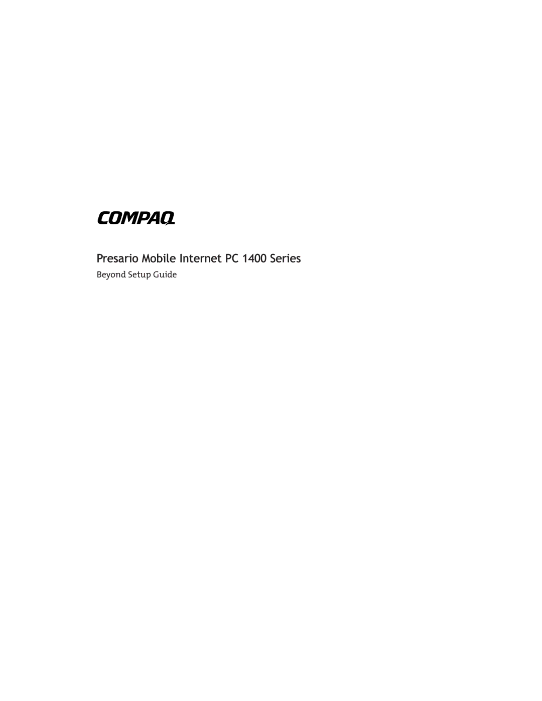 Compaq 1400 manual 3UHVDULR0RELOH,QWHUQHW3&6HULHV 