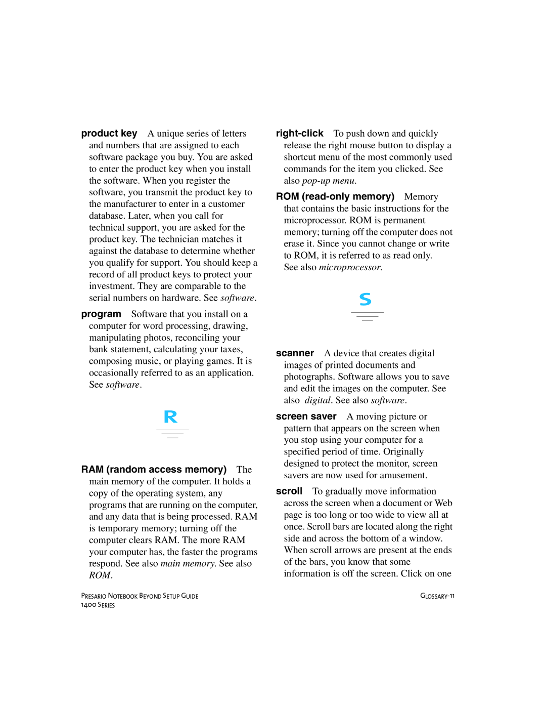 Compaq 1400 manual GLOSSARY-11 