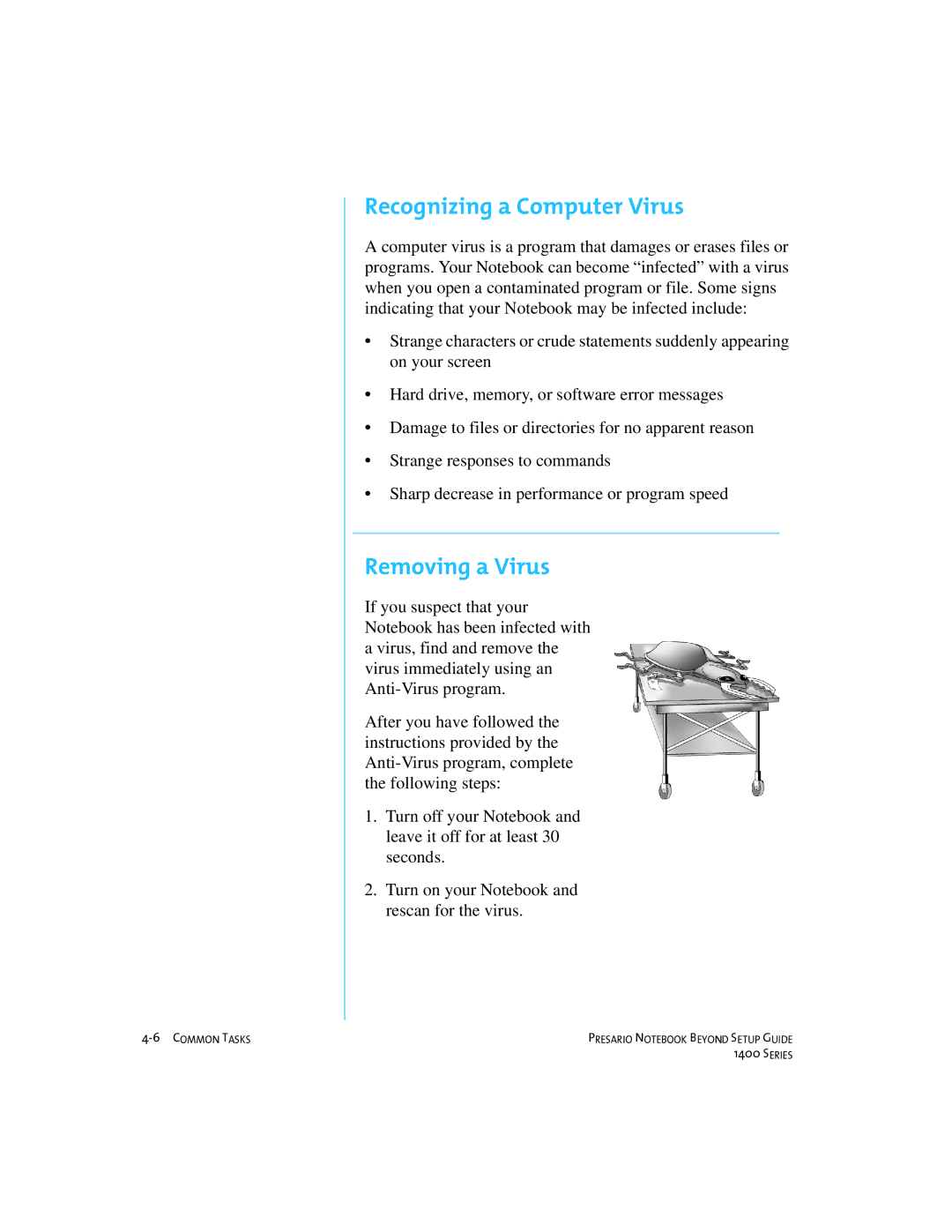 Compaq 1400 manual Recognizing a Computer Virus, Removing a Virus 