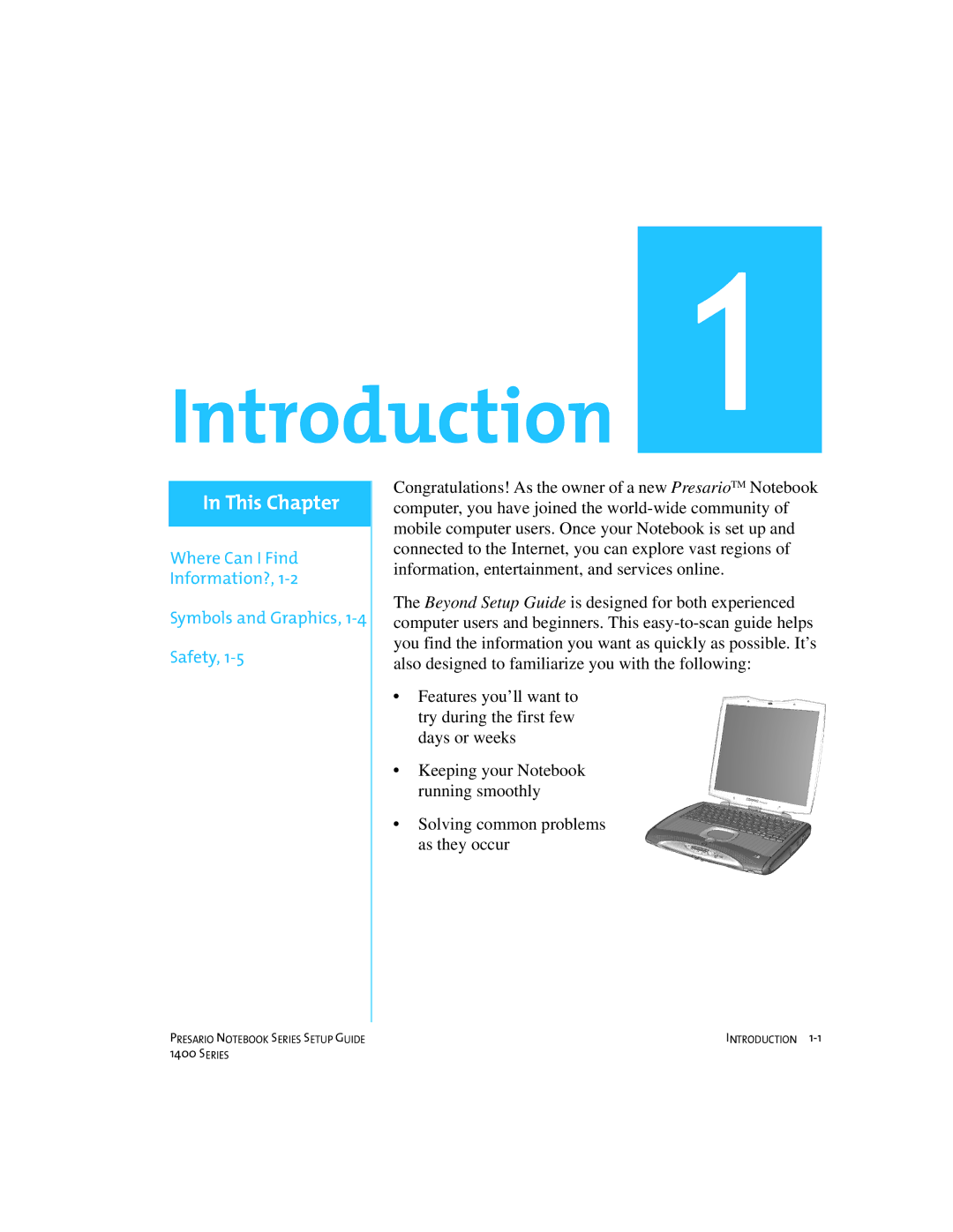 Compaq 1400 manual Introduction 