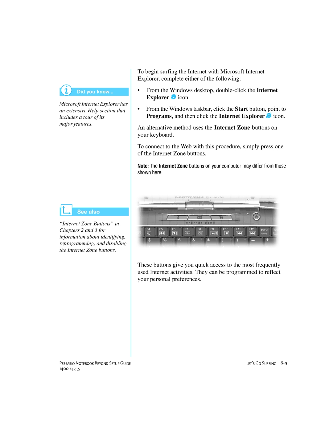 Compaq 1400 manual Series 