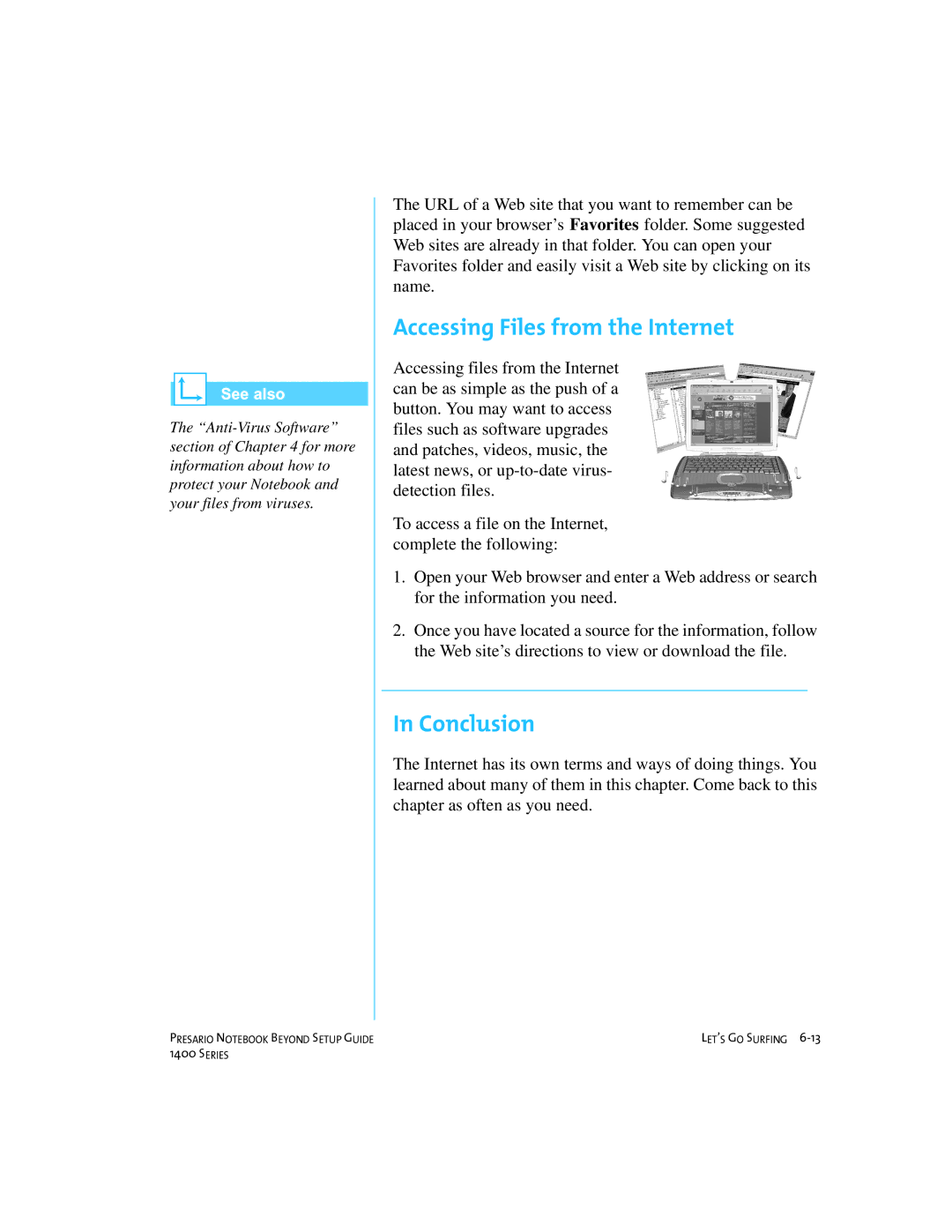 Compaq 1400 manual Accessing Files from the Internet, Conclusion 