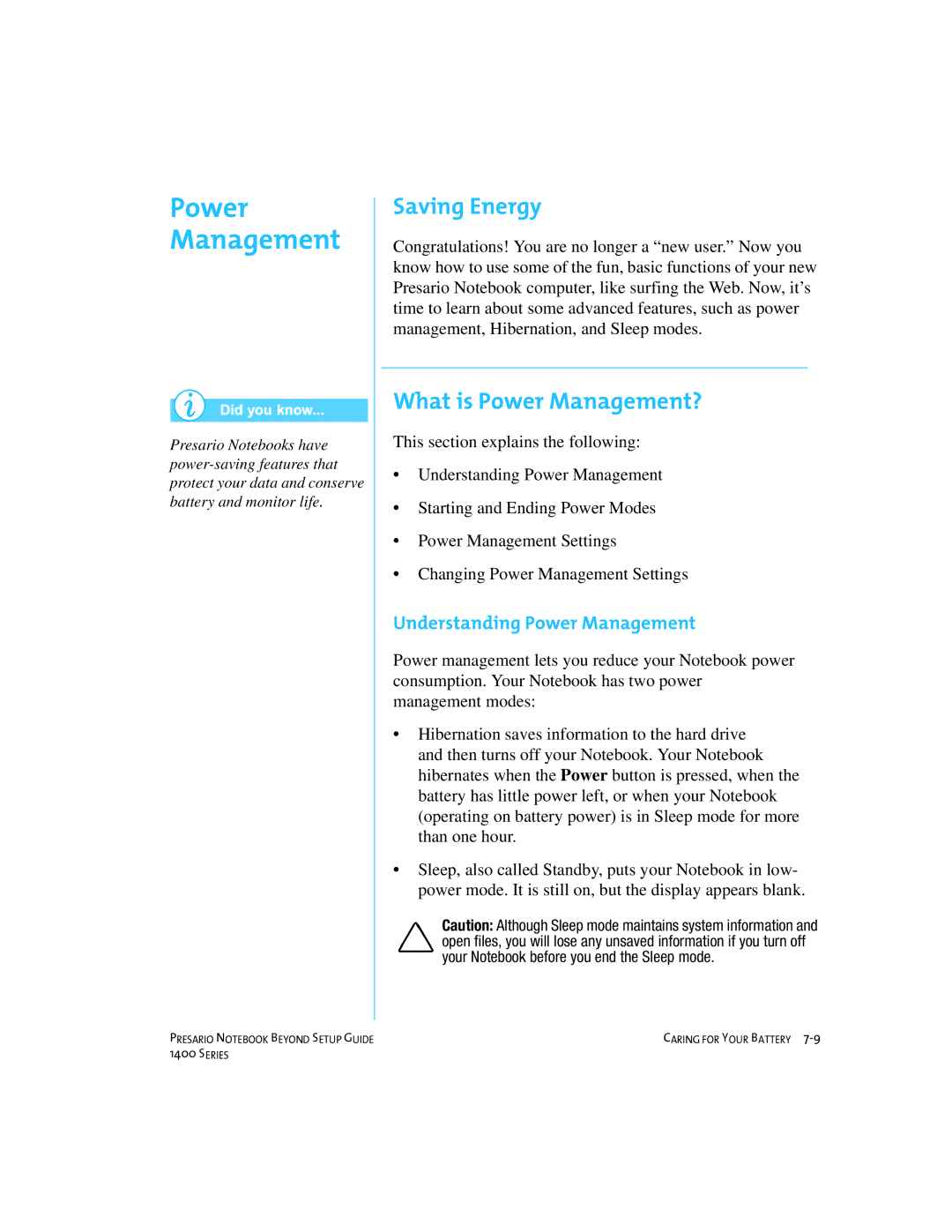 Compaq 1400 manual Saving Energy, What is Power Management?, Understanding Power Management 