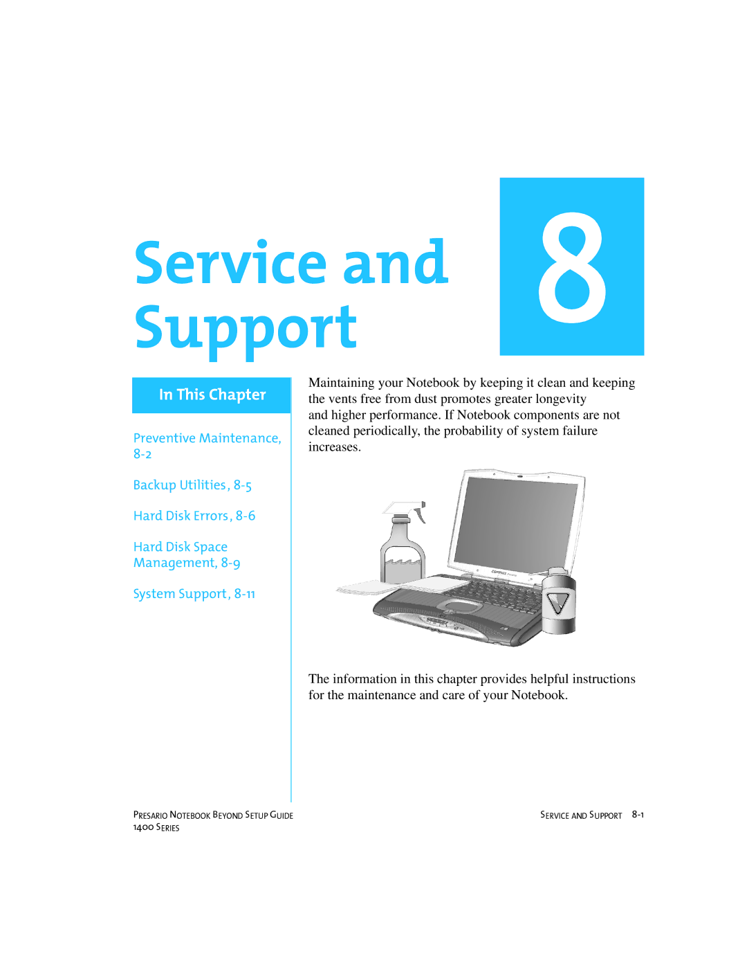 Compaq 1400 manual Service Support 