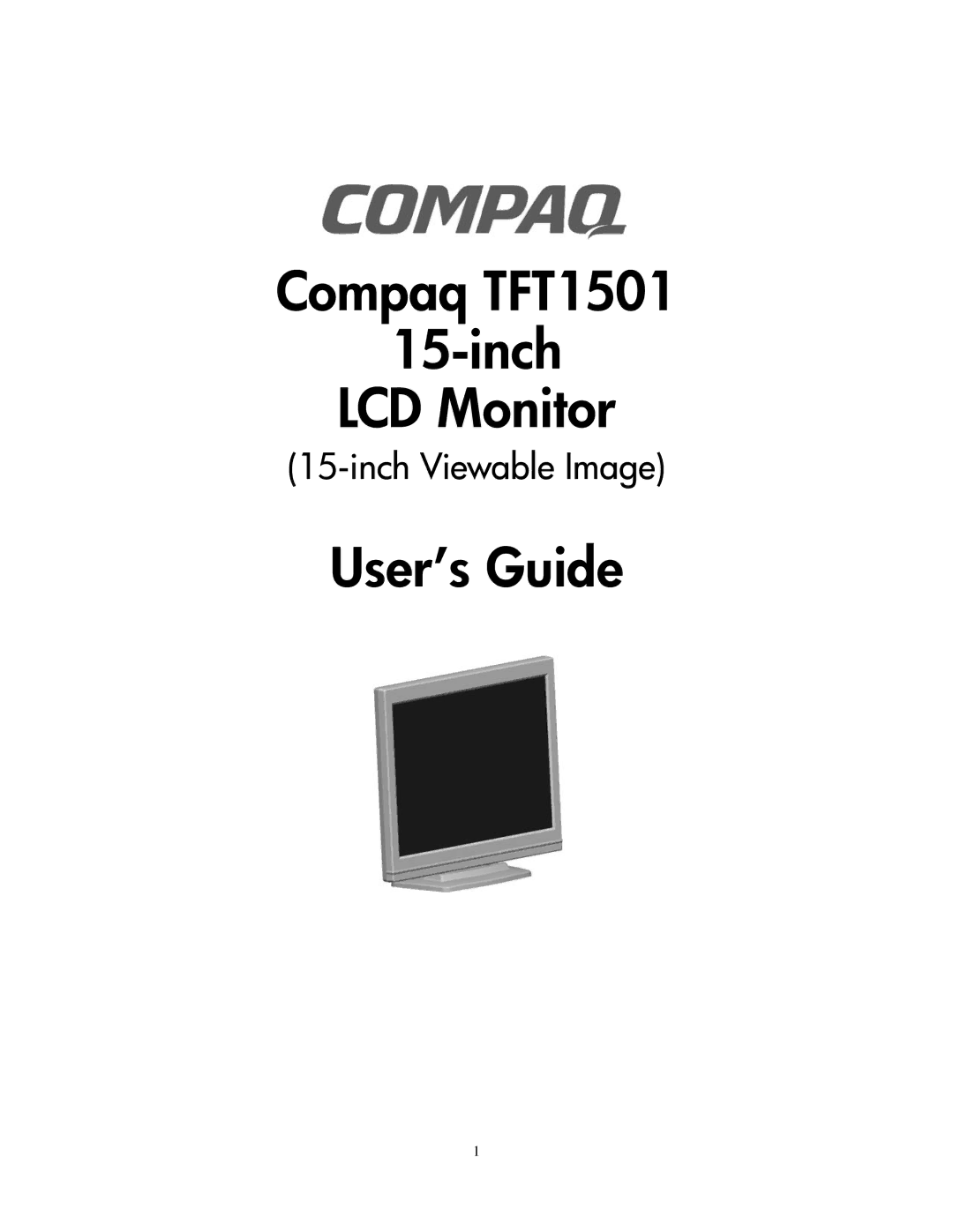 Compaq 1501 manual User’s Guide, Inch Viewable Image 