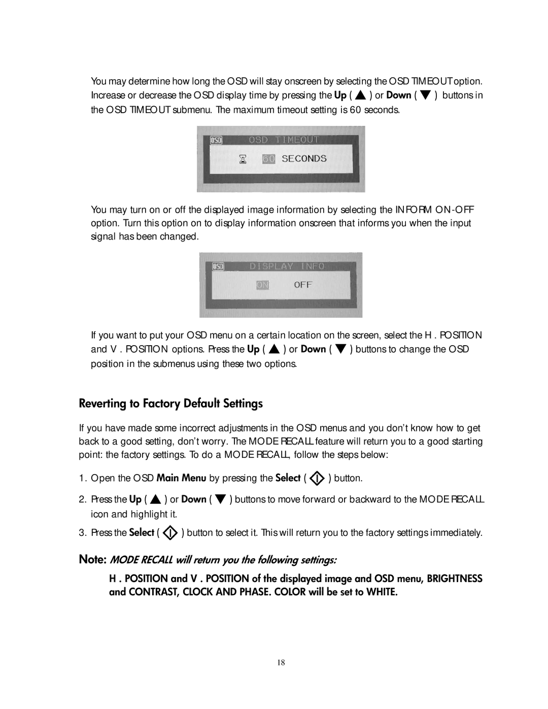 Compaq 1501 manual Reverting to Factory Default Settings 