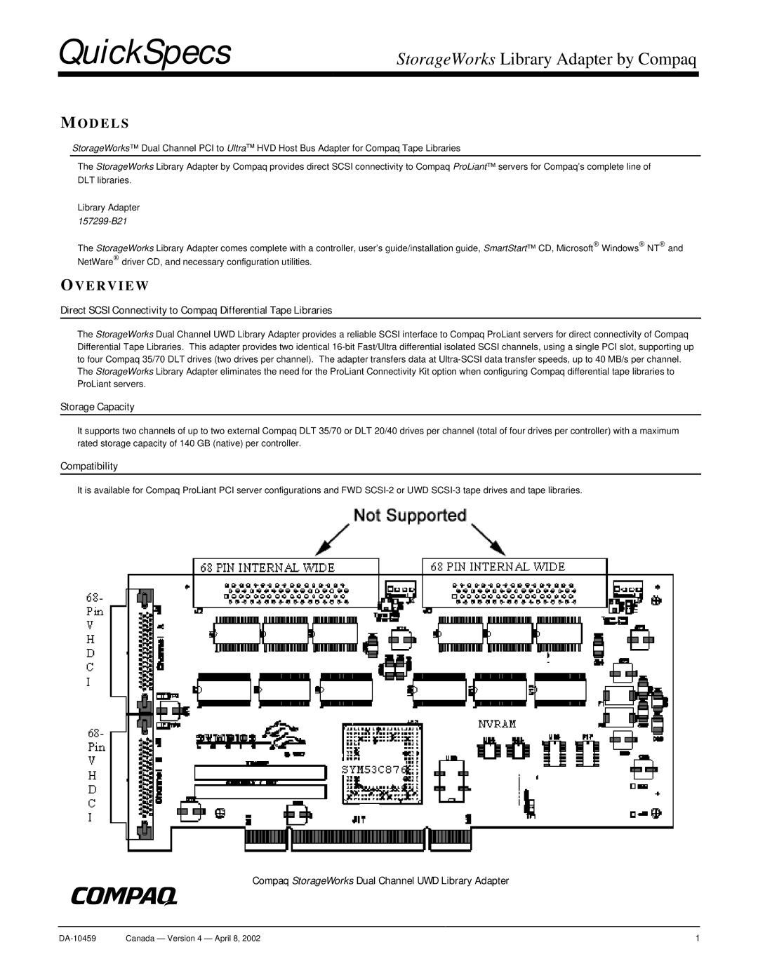 Compaq 157299-B21 manual Models, Overview, Storage Capacity, Compatibility 