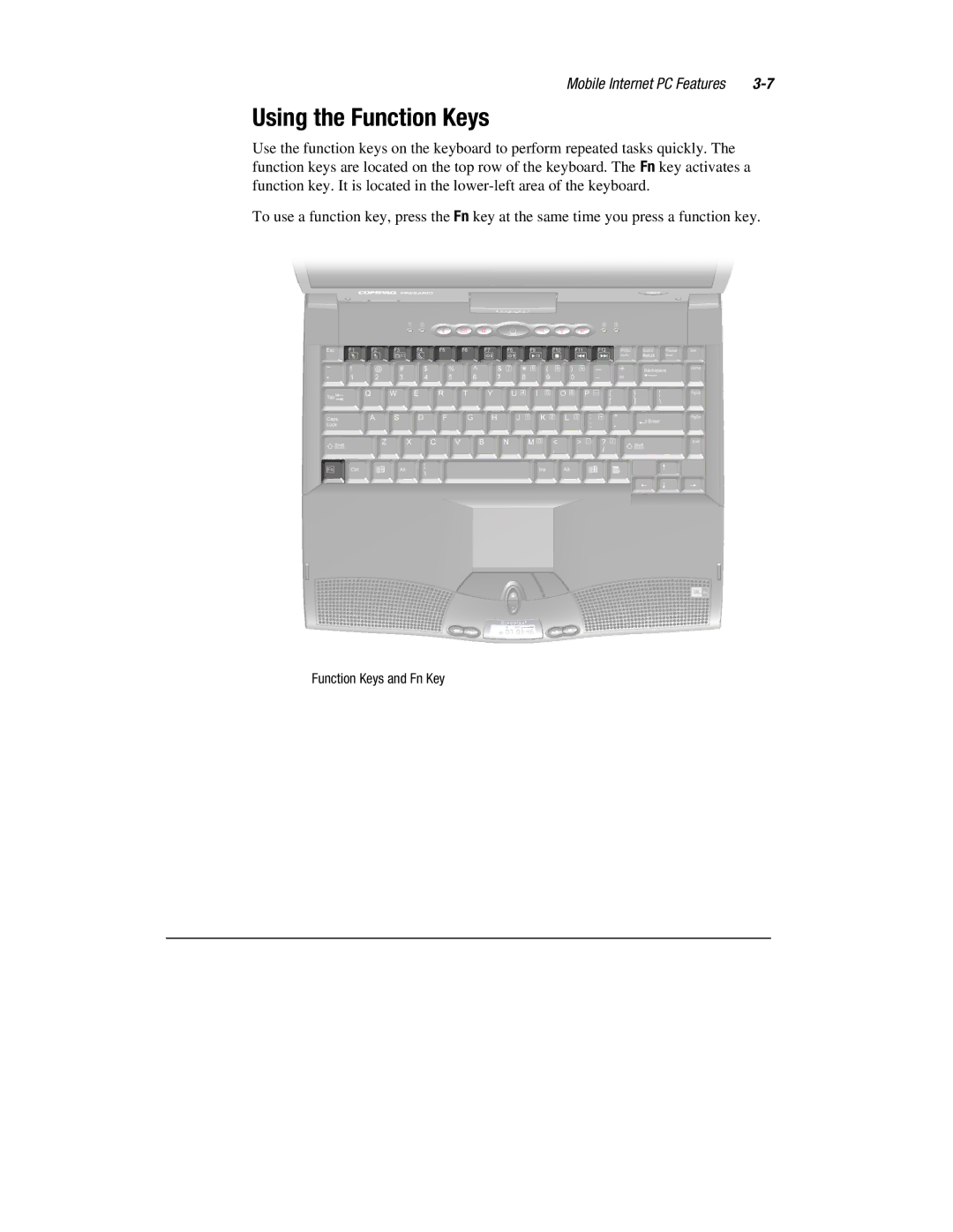 Compaq 1600 Series manual Using the Function Keys 