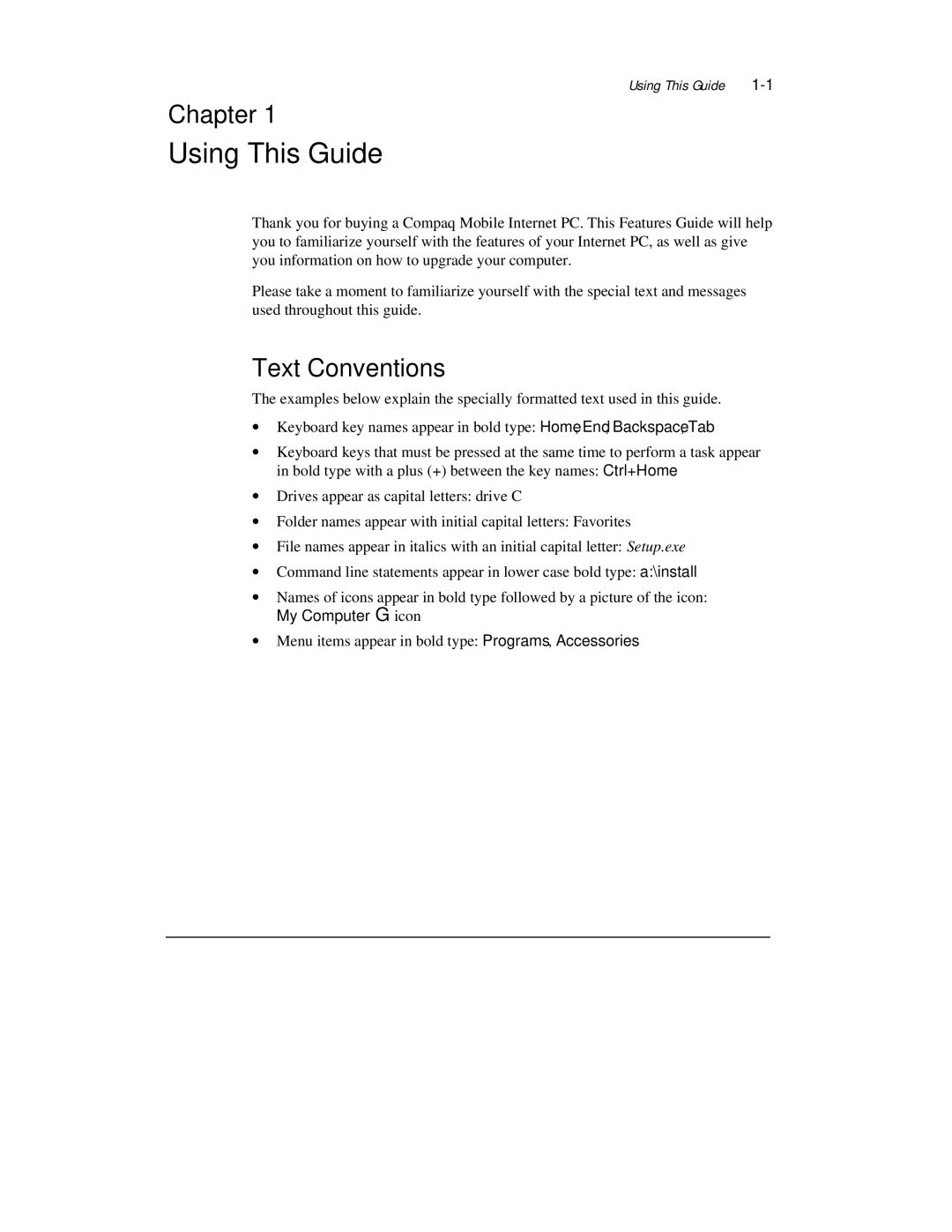 Compaq 1600 Series manual Using This Guide, Text Conventions 