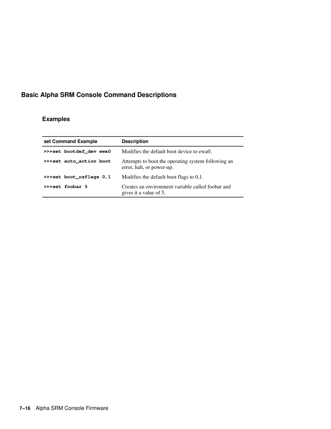 Compaq 164SX user manual 16Alpha SRM Console Firmware 