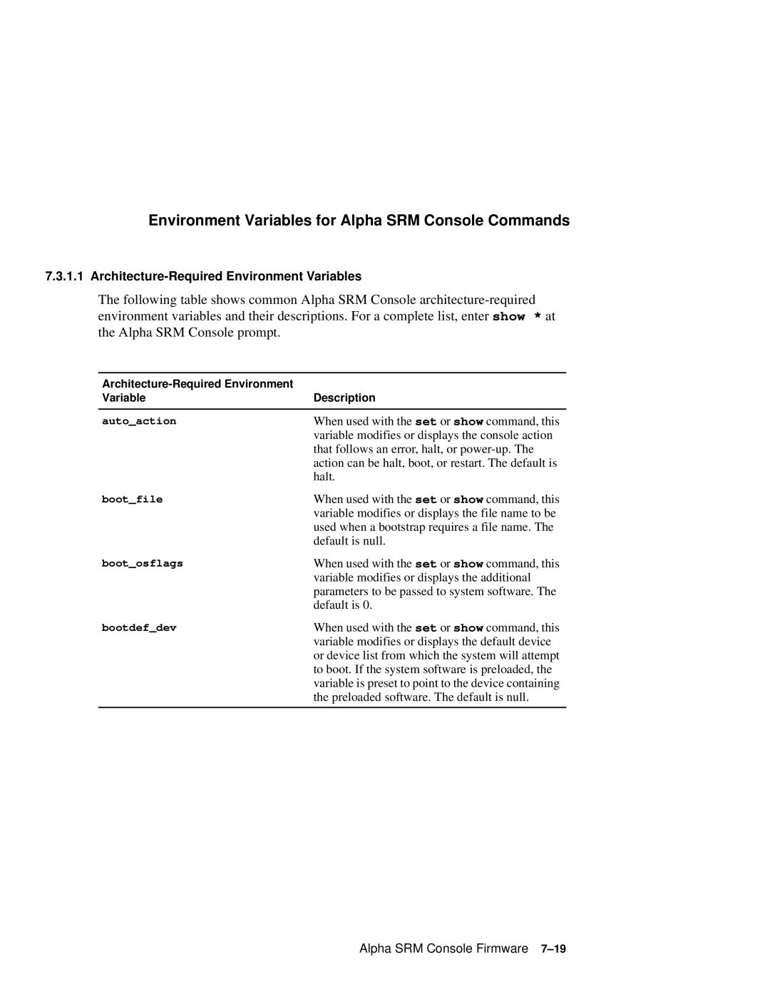 Compaq 164SX user manual Architecture-Required Environment Variables 