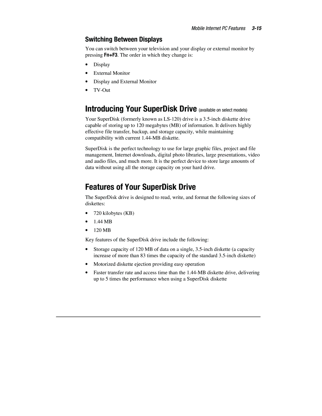 Compaq 1800 Series manual Introducing Your SuperDisk Drive available on select models, Features of Your SuperDisk Drive 