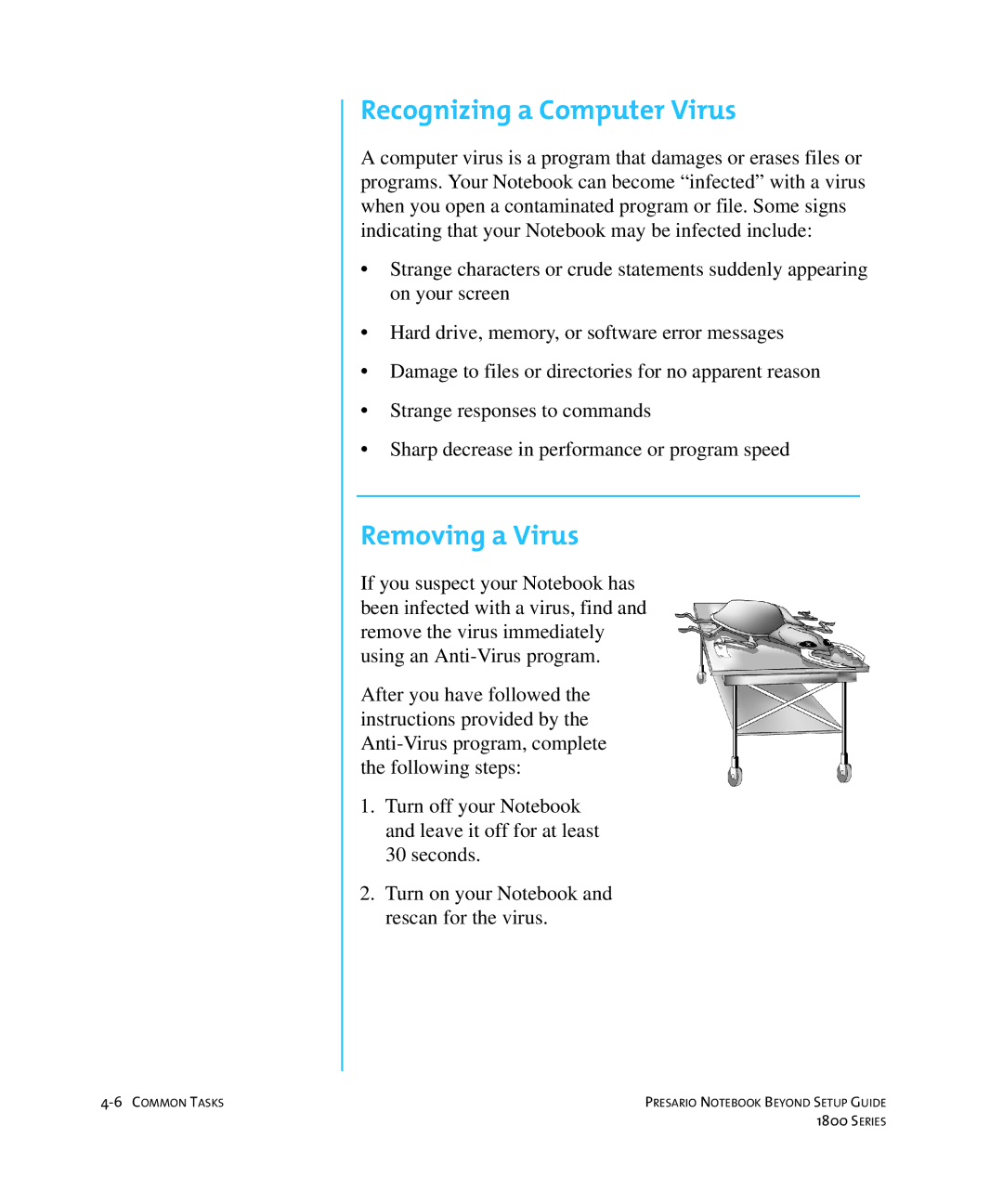 Compaq 1800 manual Recognizing a Computer Virus, Removing a Virus 