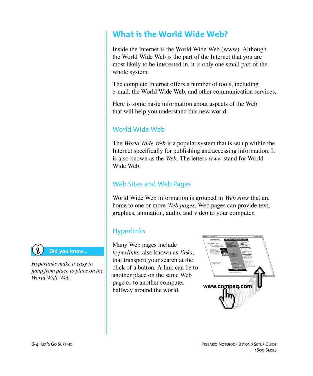 Compaq 1800 manual What is the World Wide Web? 