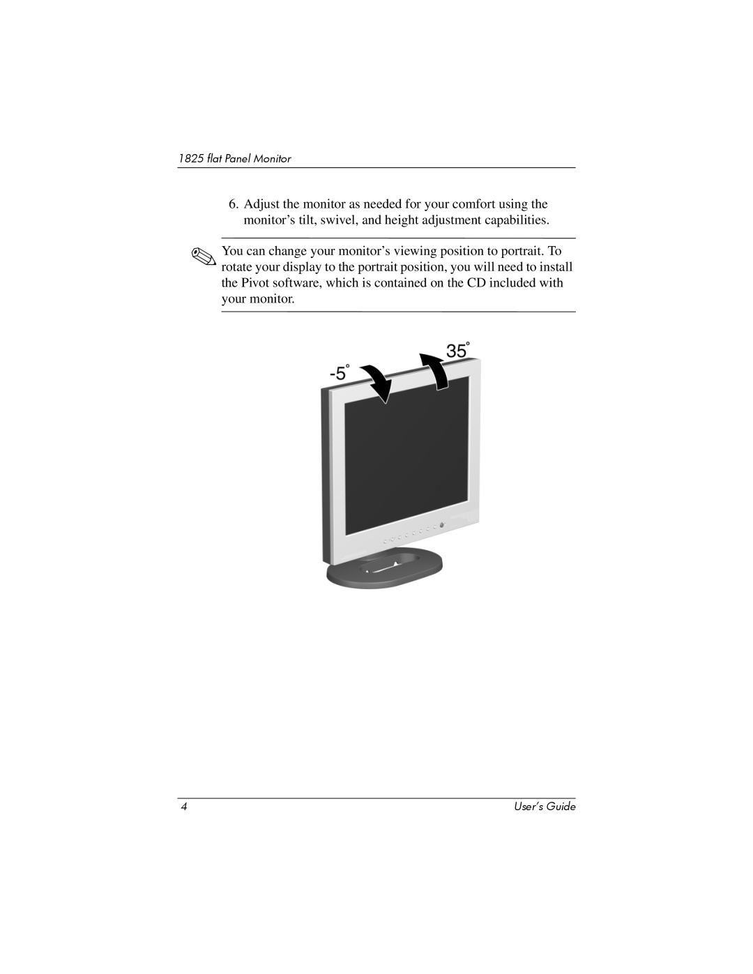 Compaq 1825 manual Flat Panel Monitor 