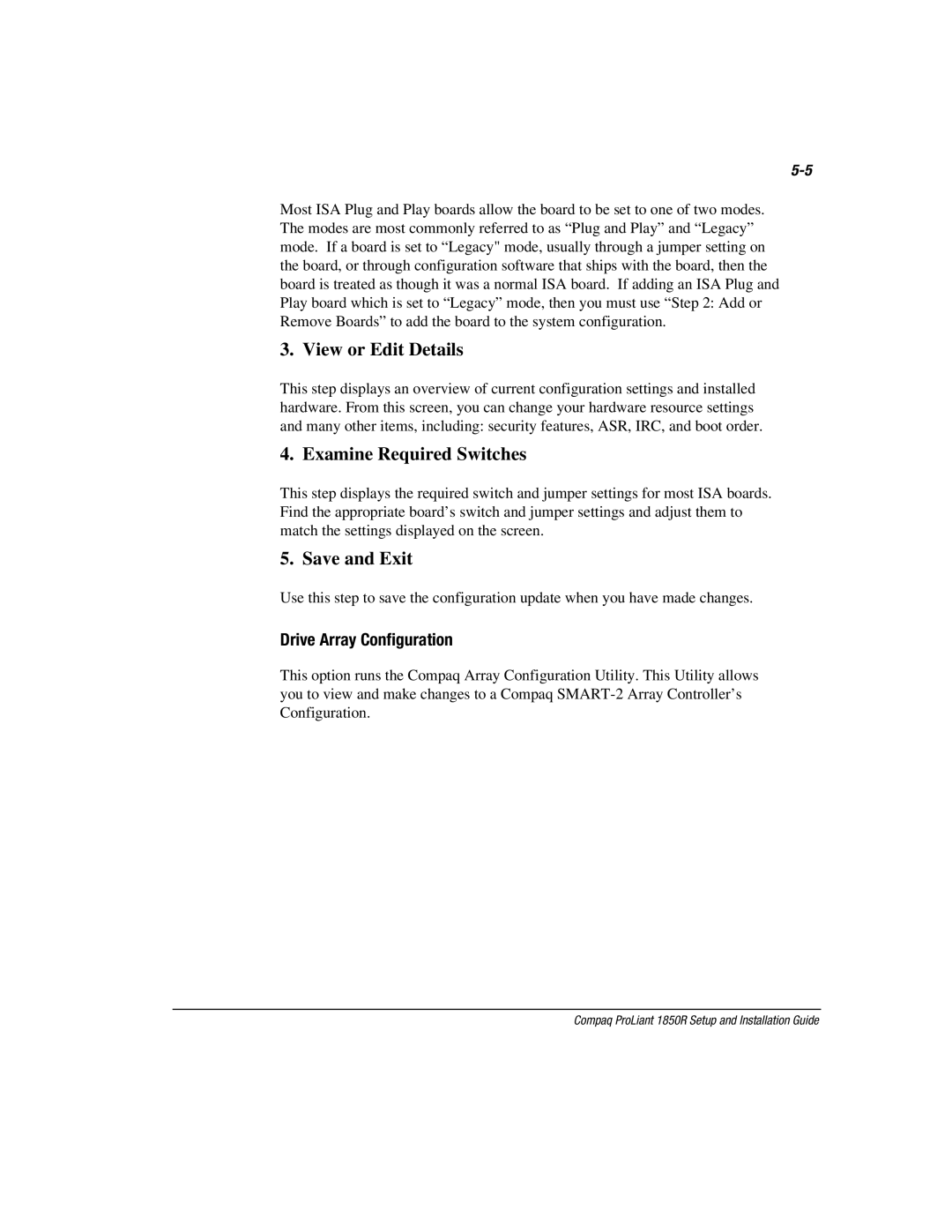 Compaq 1850R manual View or Edit Details, Drive Array Configuration 