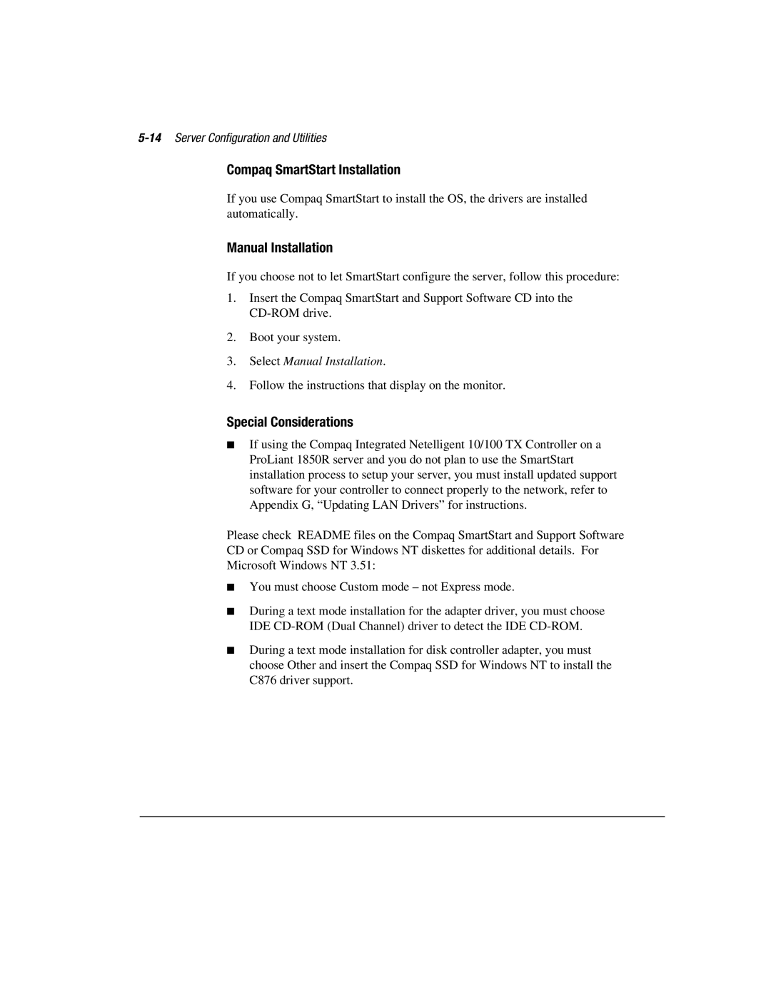 Compaq 1850R manual 14Server Configuration and Utilities 