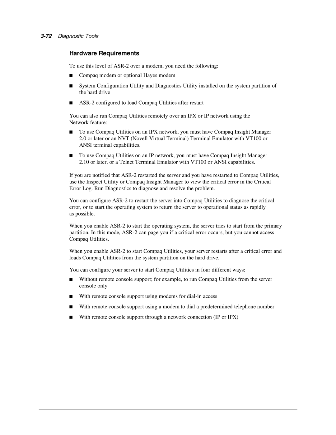 Compaq 1850R manual Hardware Requirements 