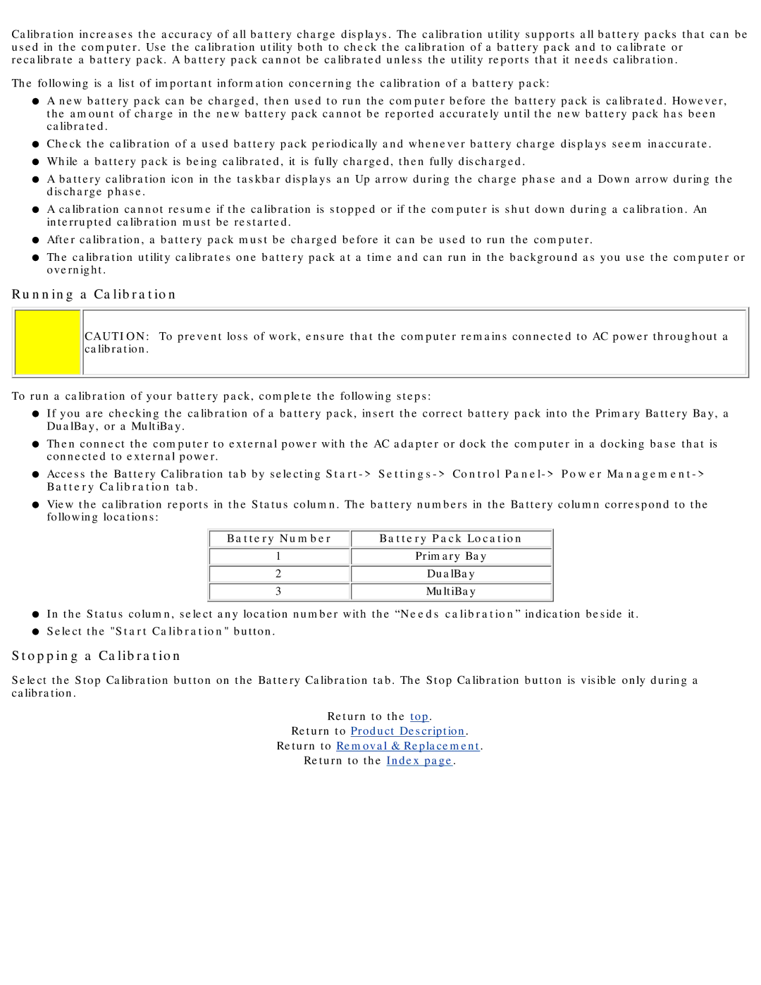 Compaq 190 manual Running a Calibration 