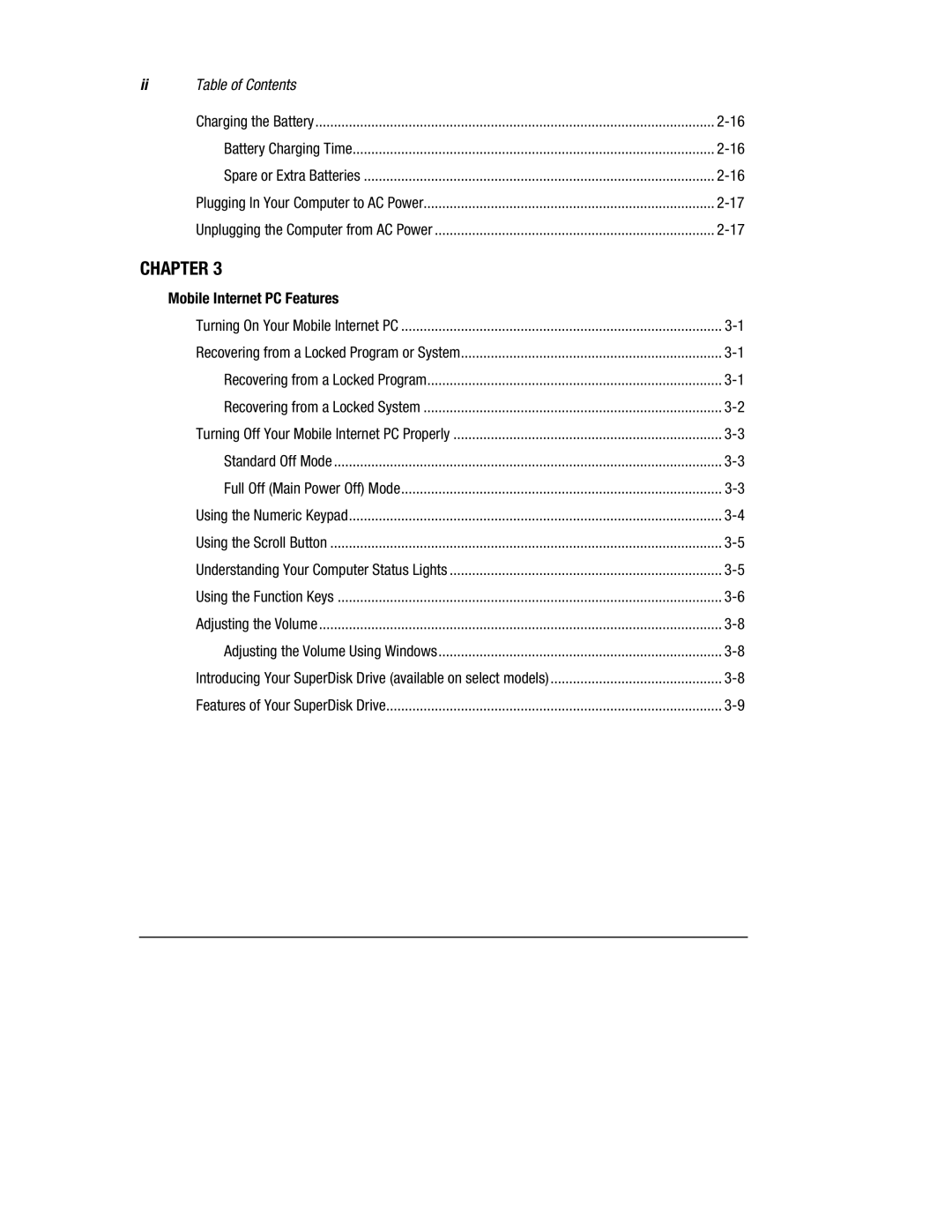 Compaq 1900 manual Mobile Internet PC Features 